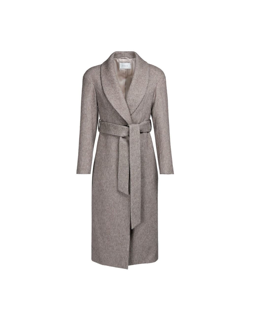 Vulto Gray Neutrals Taupe Shawl Coat