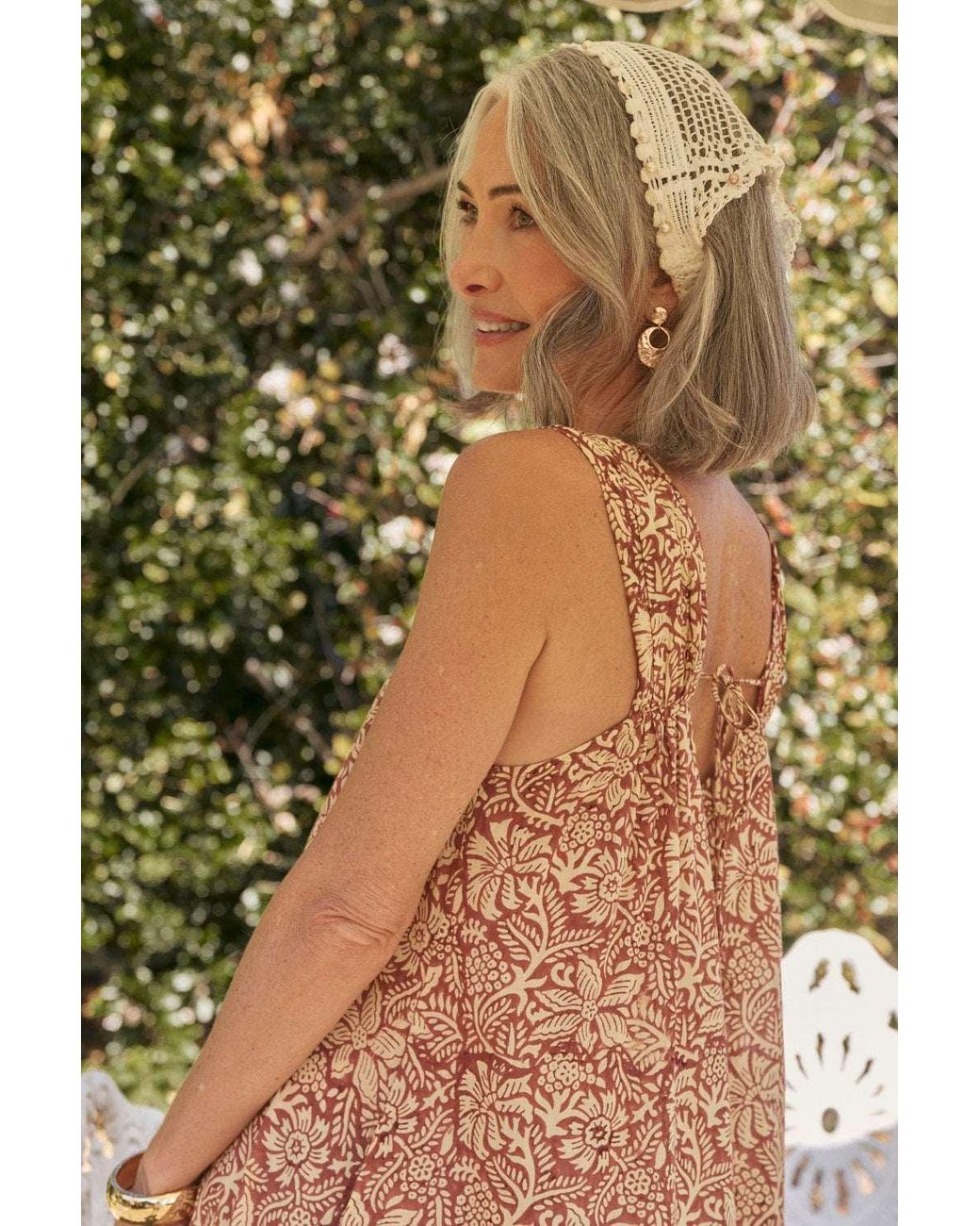 Adrift Clothing Pink Neutrals Zara Gathered Sun Dress