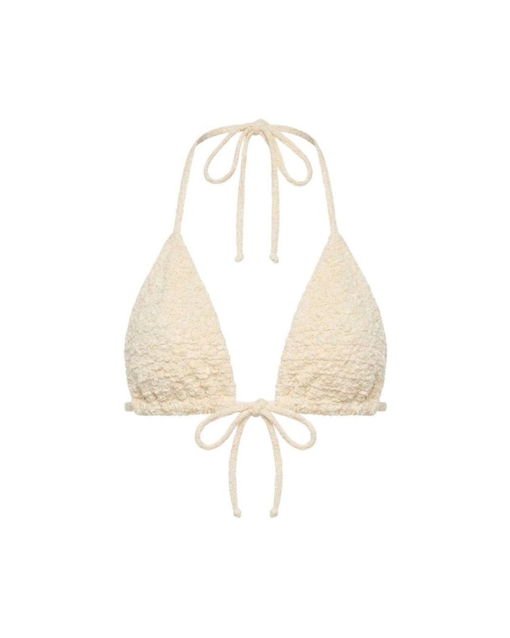 Montce White Neutrals Amalia Texture Emma Bikini Top