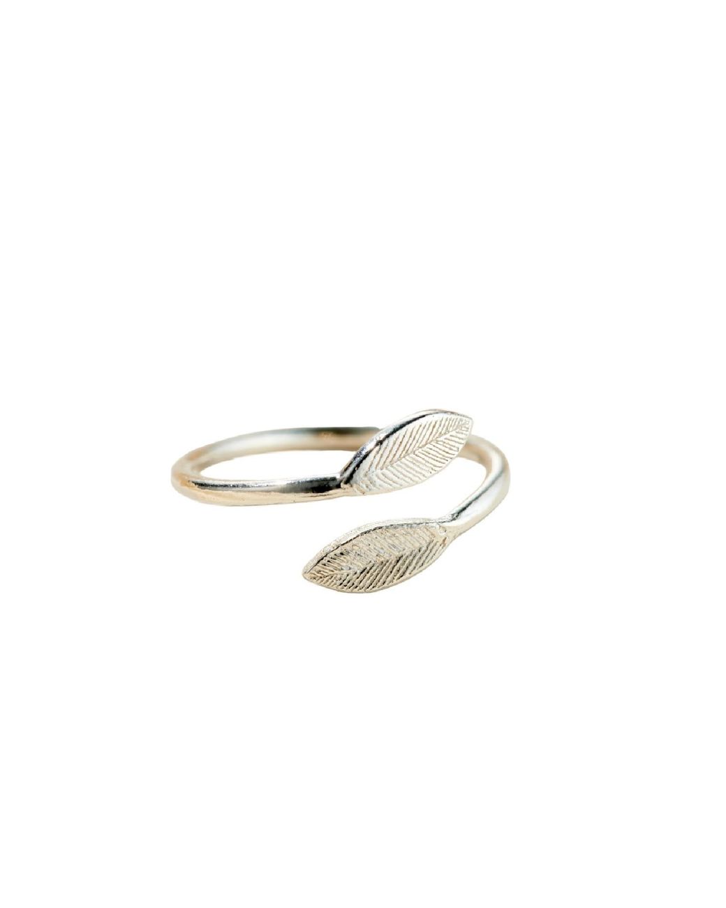 Posh Totty Designs Metallic Sterling Silver Leaf Open Ring