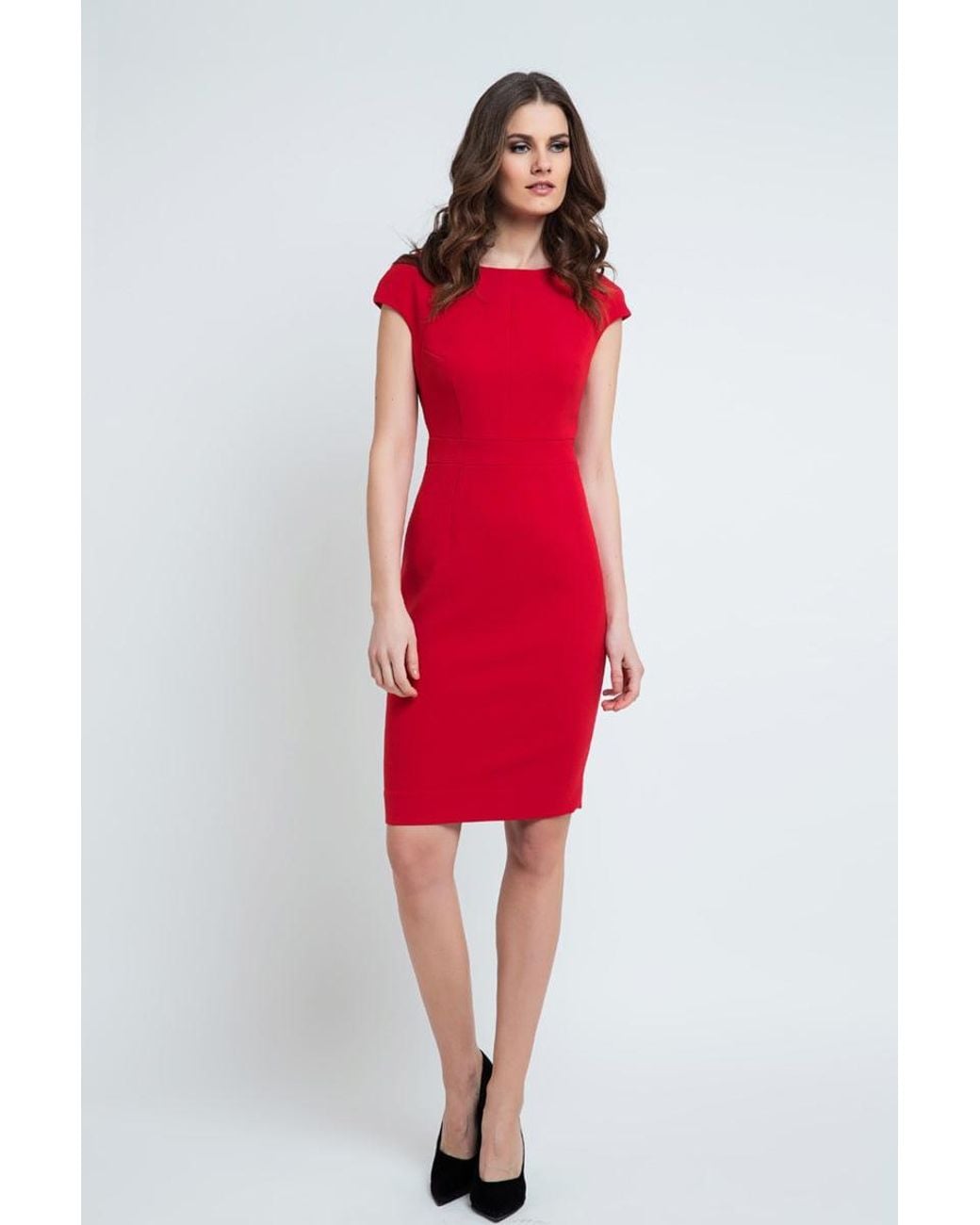 Conquista Red Cap Sleeve Dress