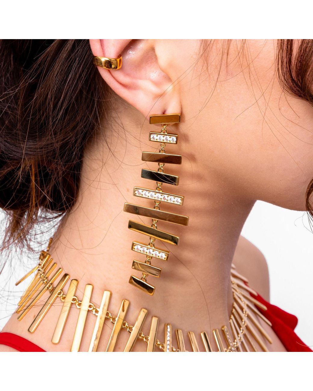 Lucy Quartermaine Metallic Wind Chime Earrings
