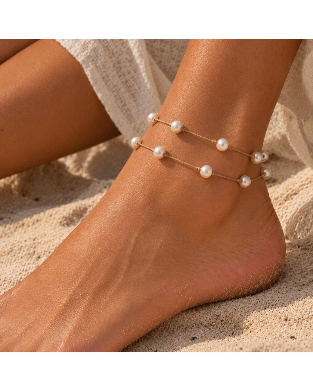 Lalinde Metallic Neutrals Pearl Wrap Necklace