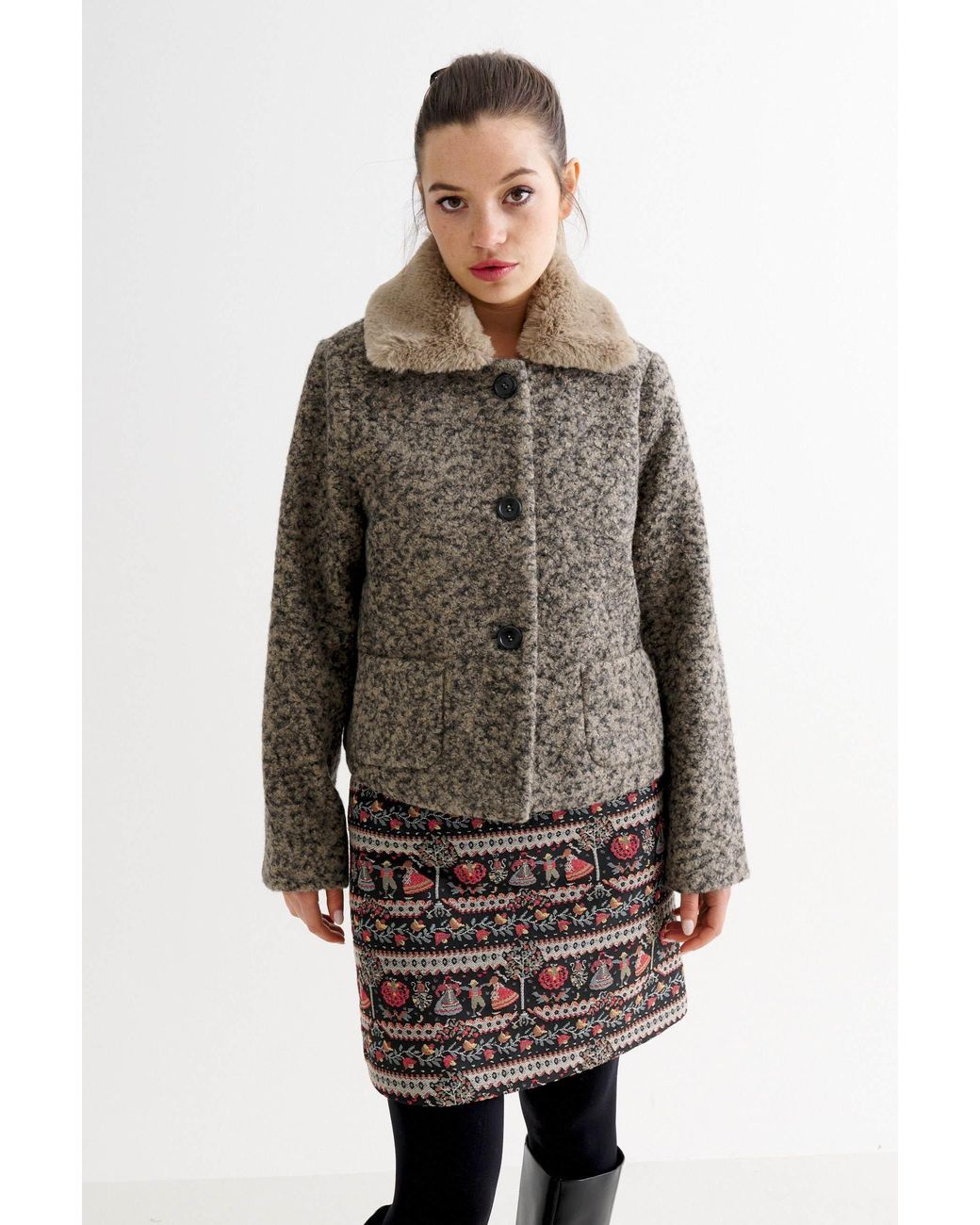 Louche Brown Apple Boucle Jacket