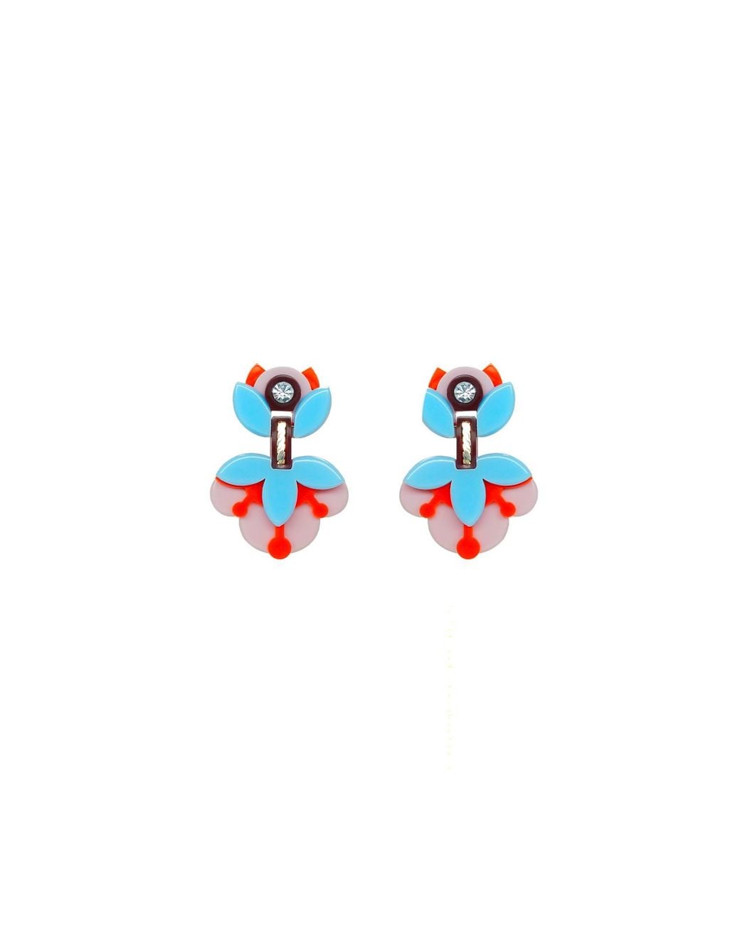 Gissa Bicalho Multicolor Handmade Acrylic Earring Petunia Medium