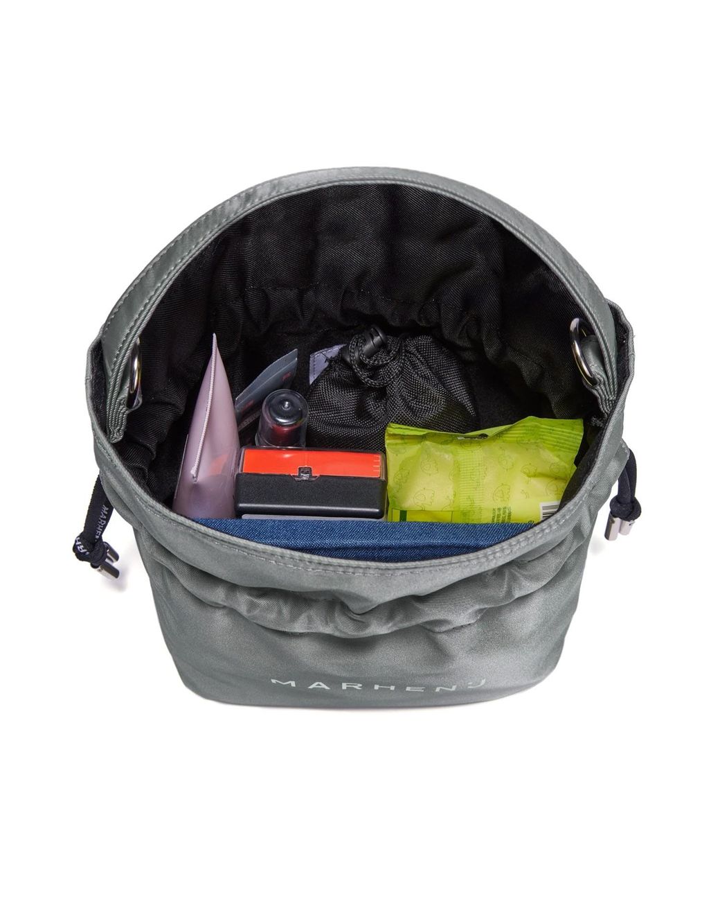 MARHEN.J Black Recycled Nylon Bucket Bag