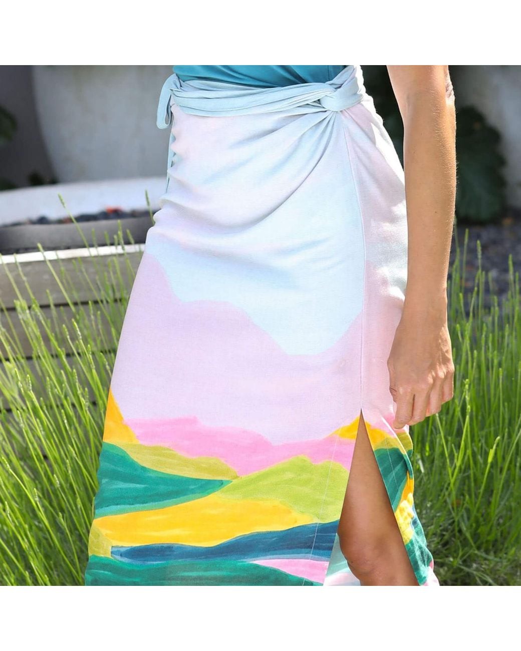 Tiger and the Monkey Gray The Tizi Ecovero Viscose Printed Pareo Skirt