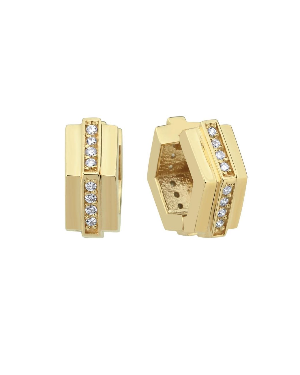 Dime Tribe Metallic Earrings With Diamonds for men