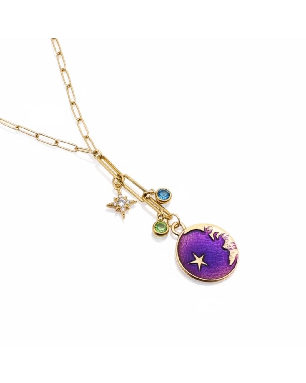 Vicky&Nico Purple Crescent Necklace
