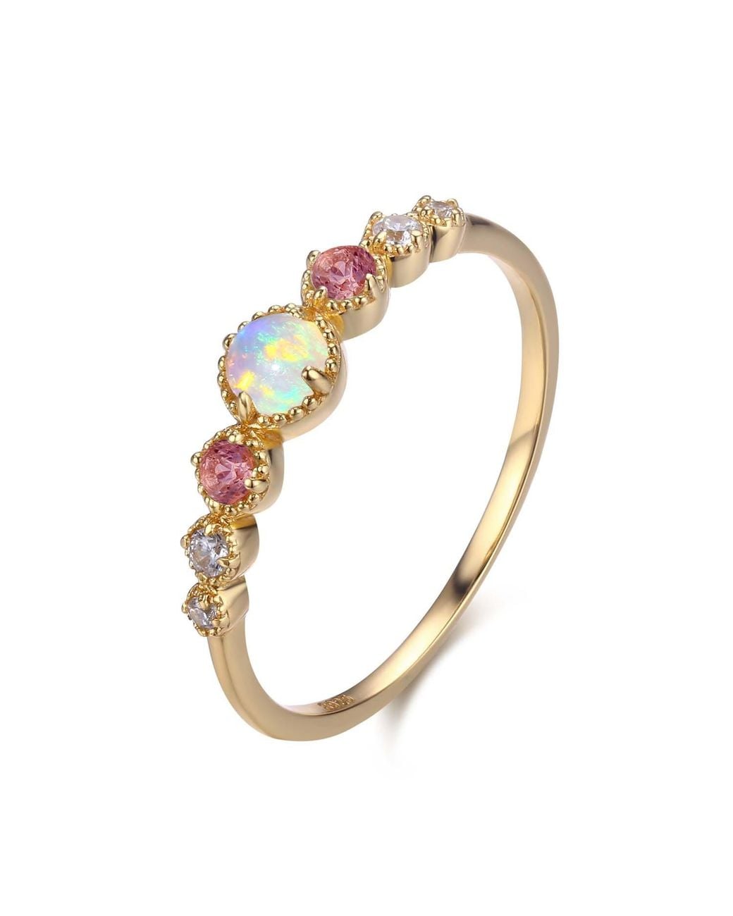 Azura Jewelry New York Metallic Divinity Opal Tourmaline Ring Vermeil