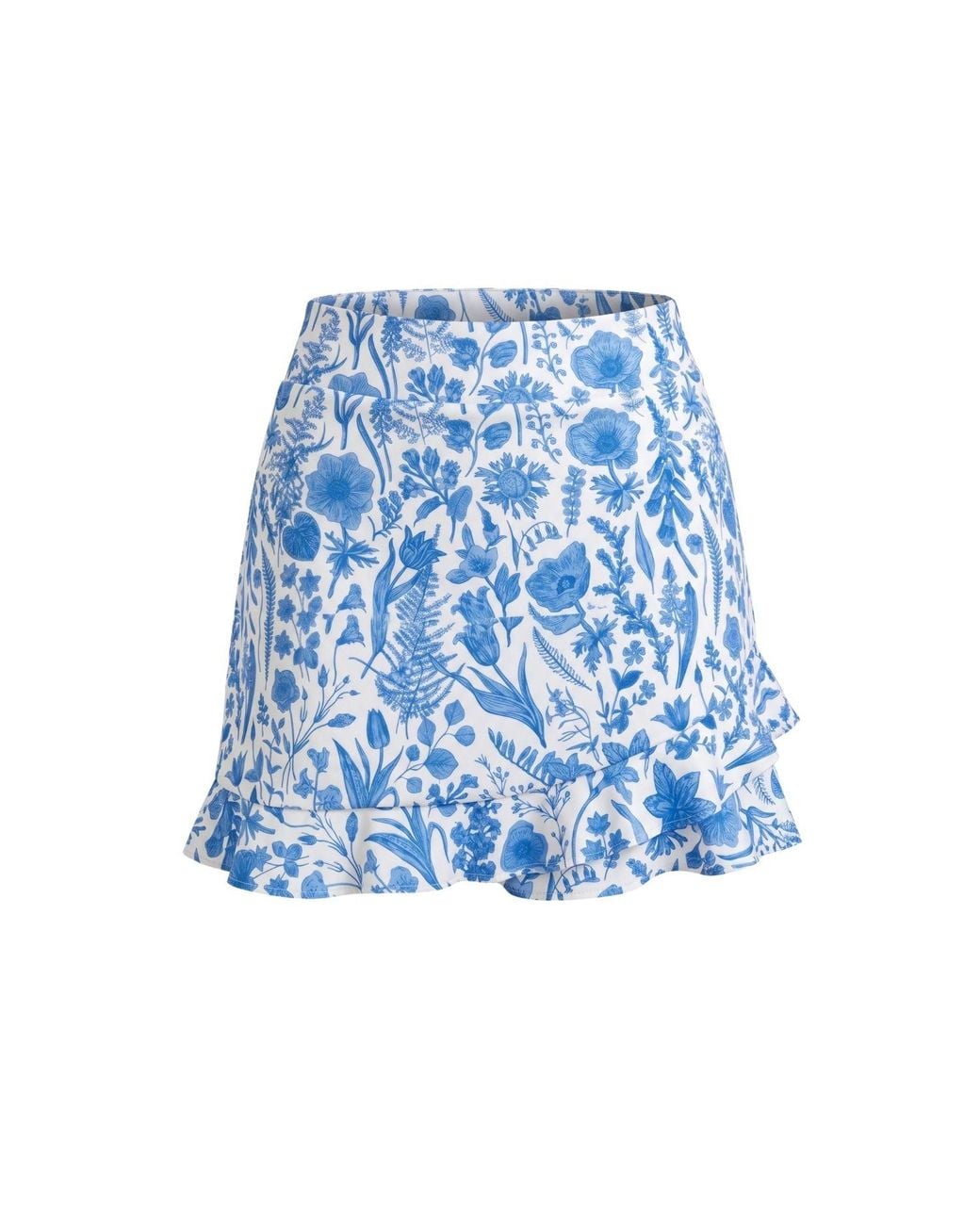 Lime Ricki Swimwear Blue Botany Floral Ruffle Skirt W/ Bottoms