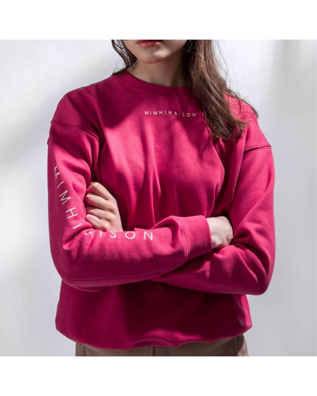 Mimhi Maison Red Elle Crewneck Sweatshirt – Raspberry