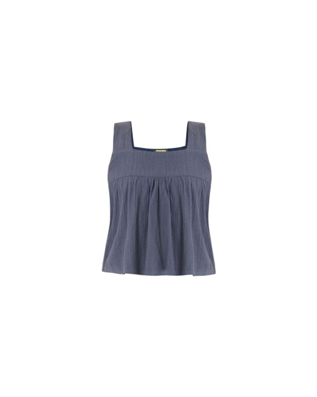 Known Supply Blue Organic Gauze Tank