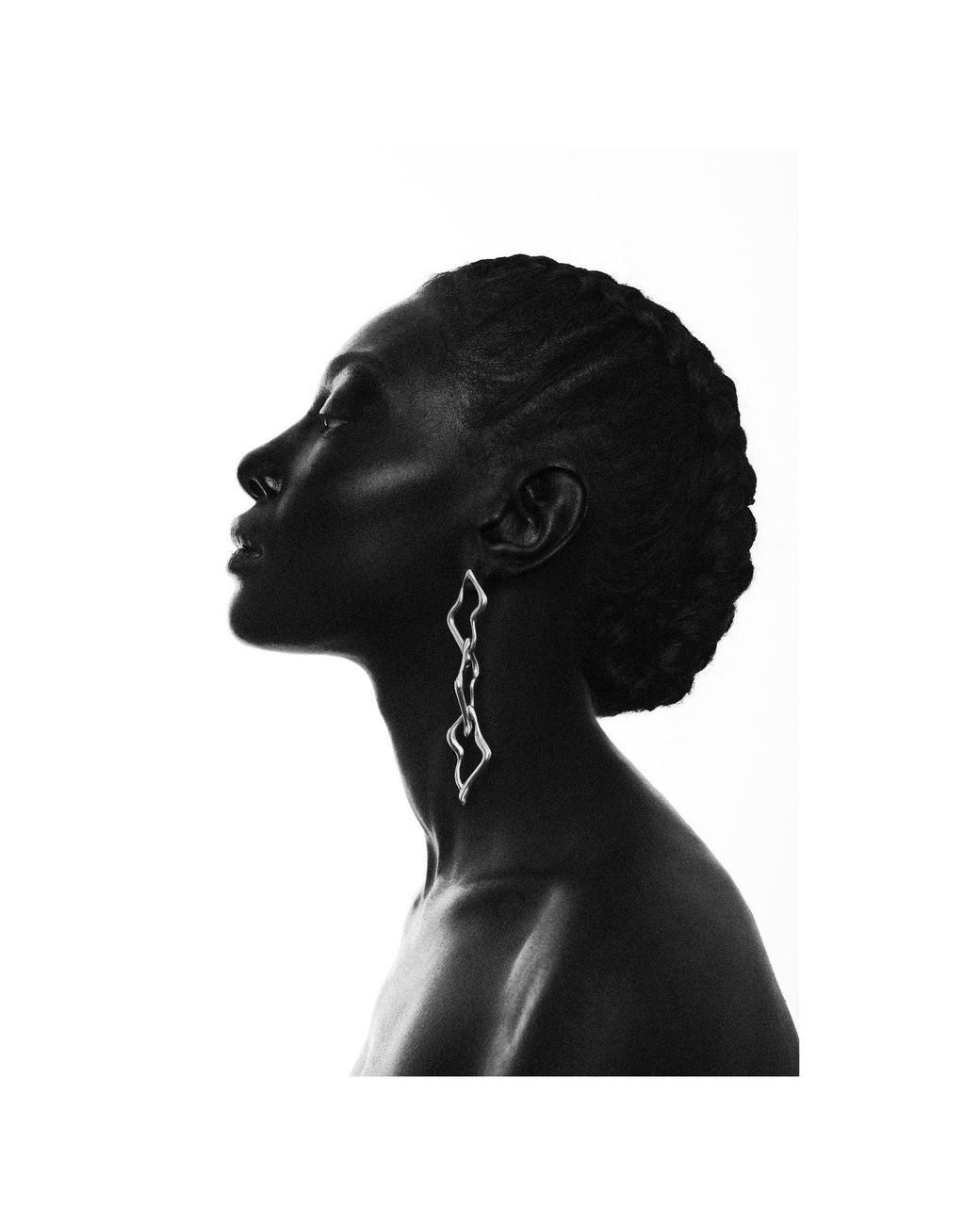 Daria Pacelli Jewelry Black Polaire Asymmetrical Sterling Statement Earrings
