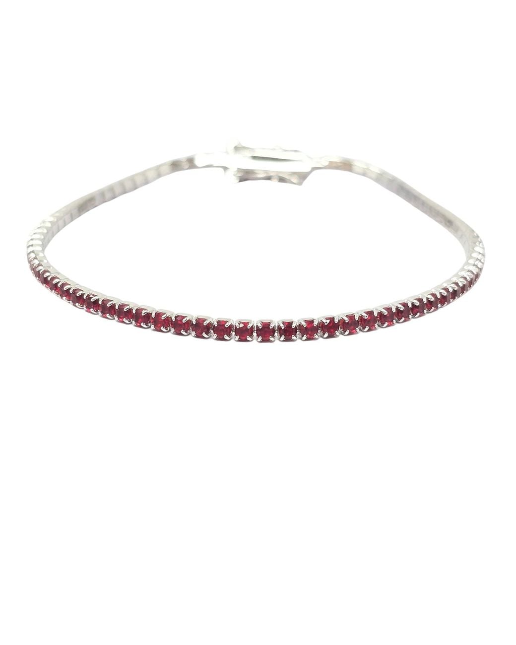 Sophelia White Garnet January Birthstone Sterling Dainty Tennis Bracelet