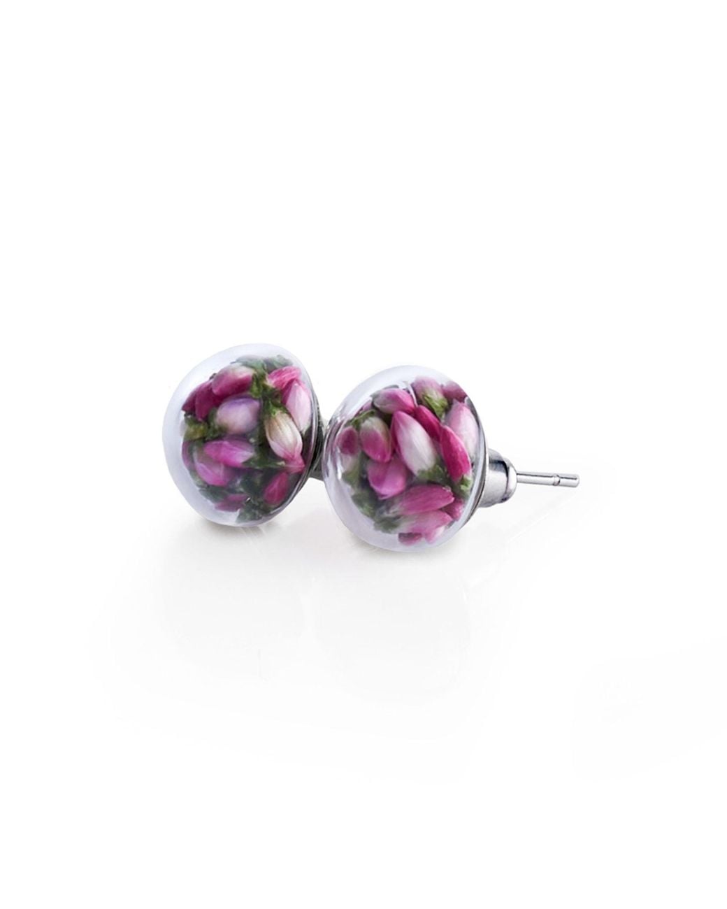 My Little Nature Purple Flower Earrings With Heather Blossoms