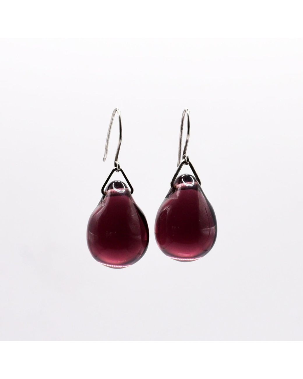 Laura Daili Purple Glass Earrings Lilac Drops