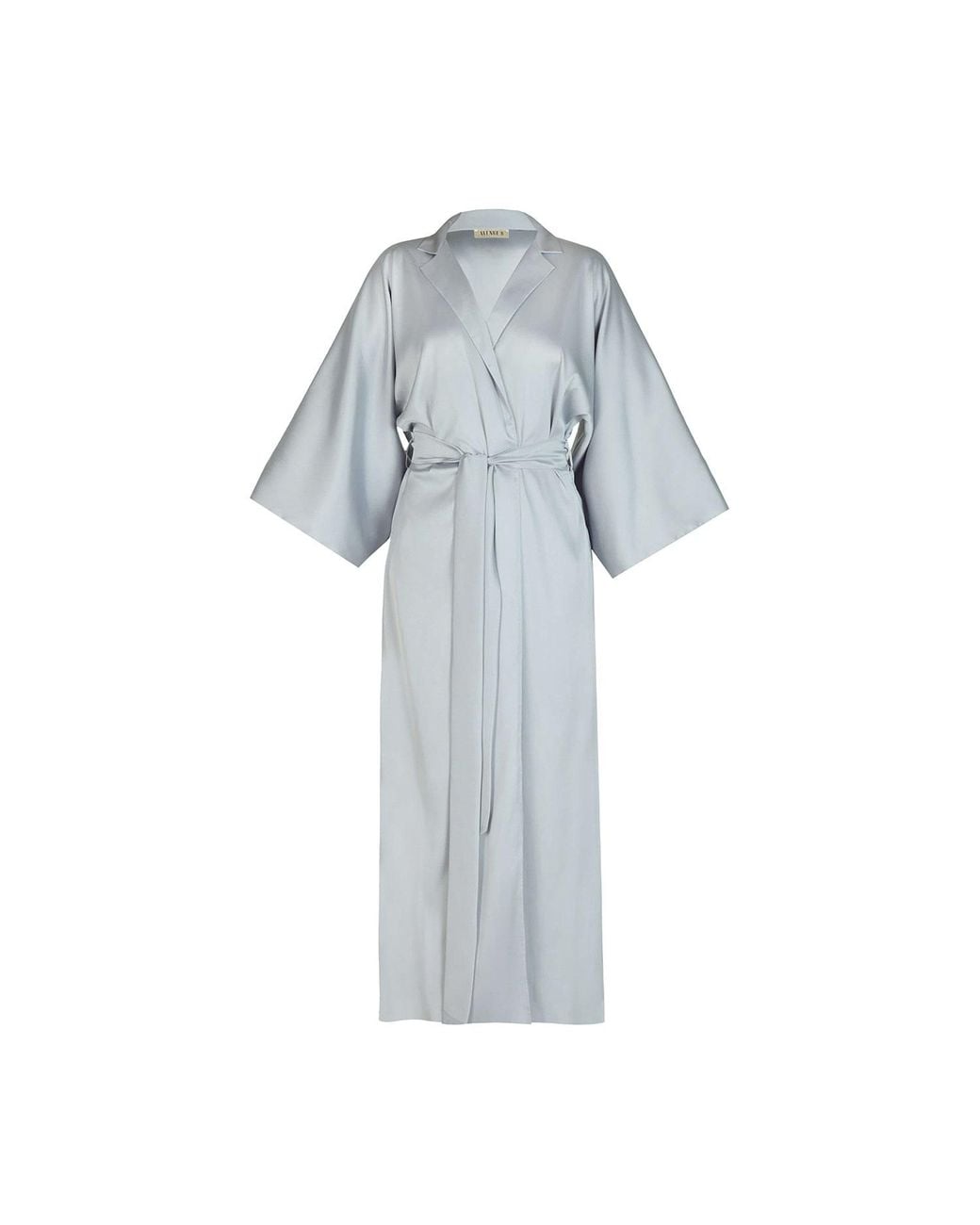 Avenue 8 Blue Silk Maxi Collar Robe