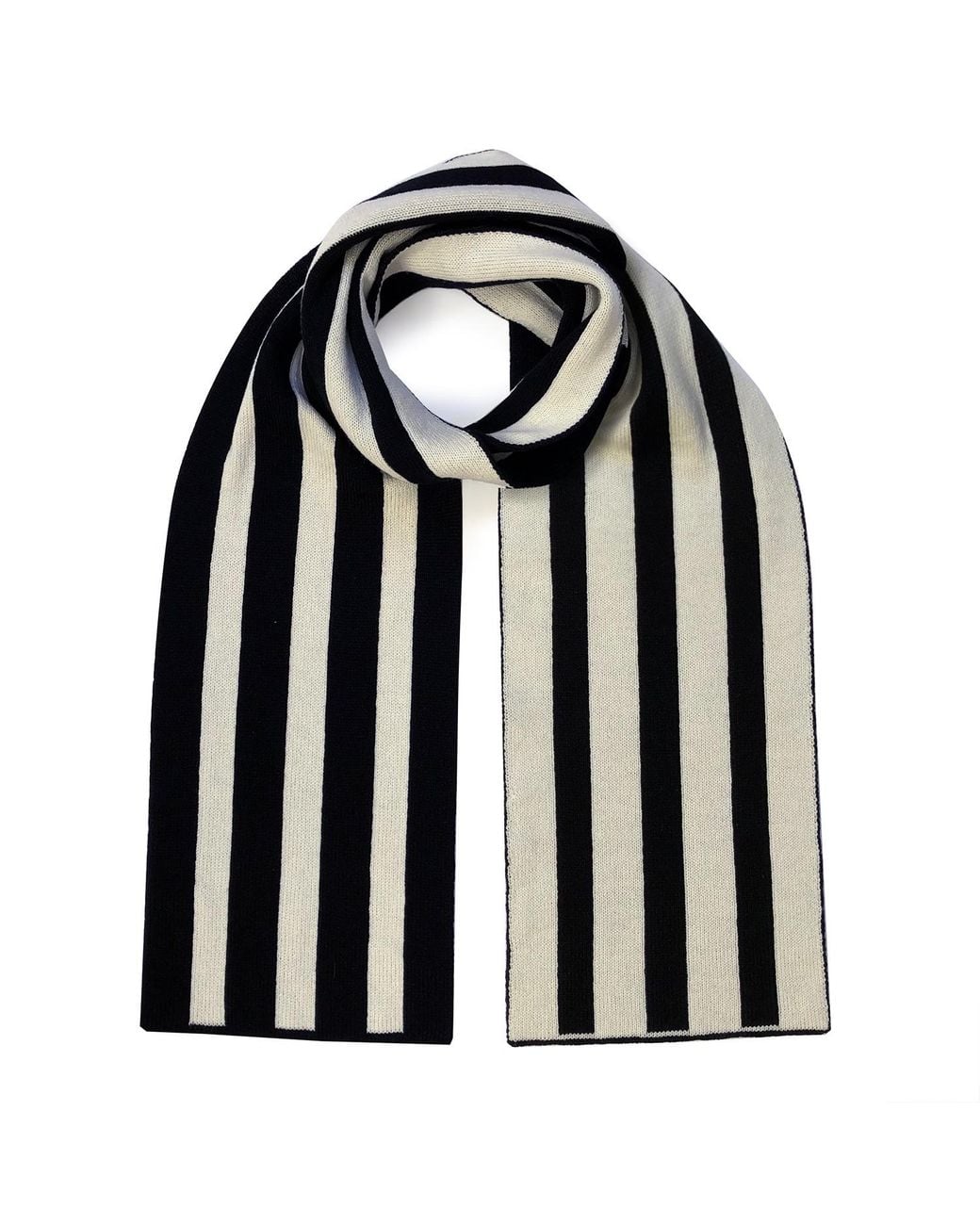 INGMARSON Stripes Wool & Cashmere Scarf Black for men