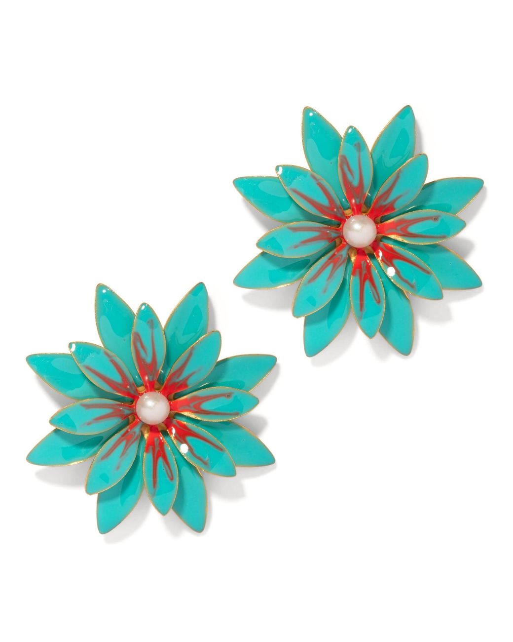 The Pink Reef White Hand Painted Azalea Earrings