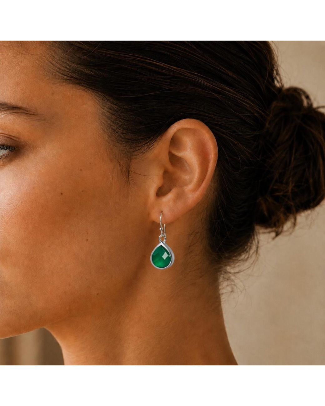 The Jewellery Store London Green Sterling Pear Shaped Onyx Jewellery Set