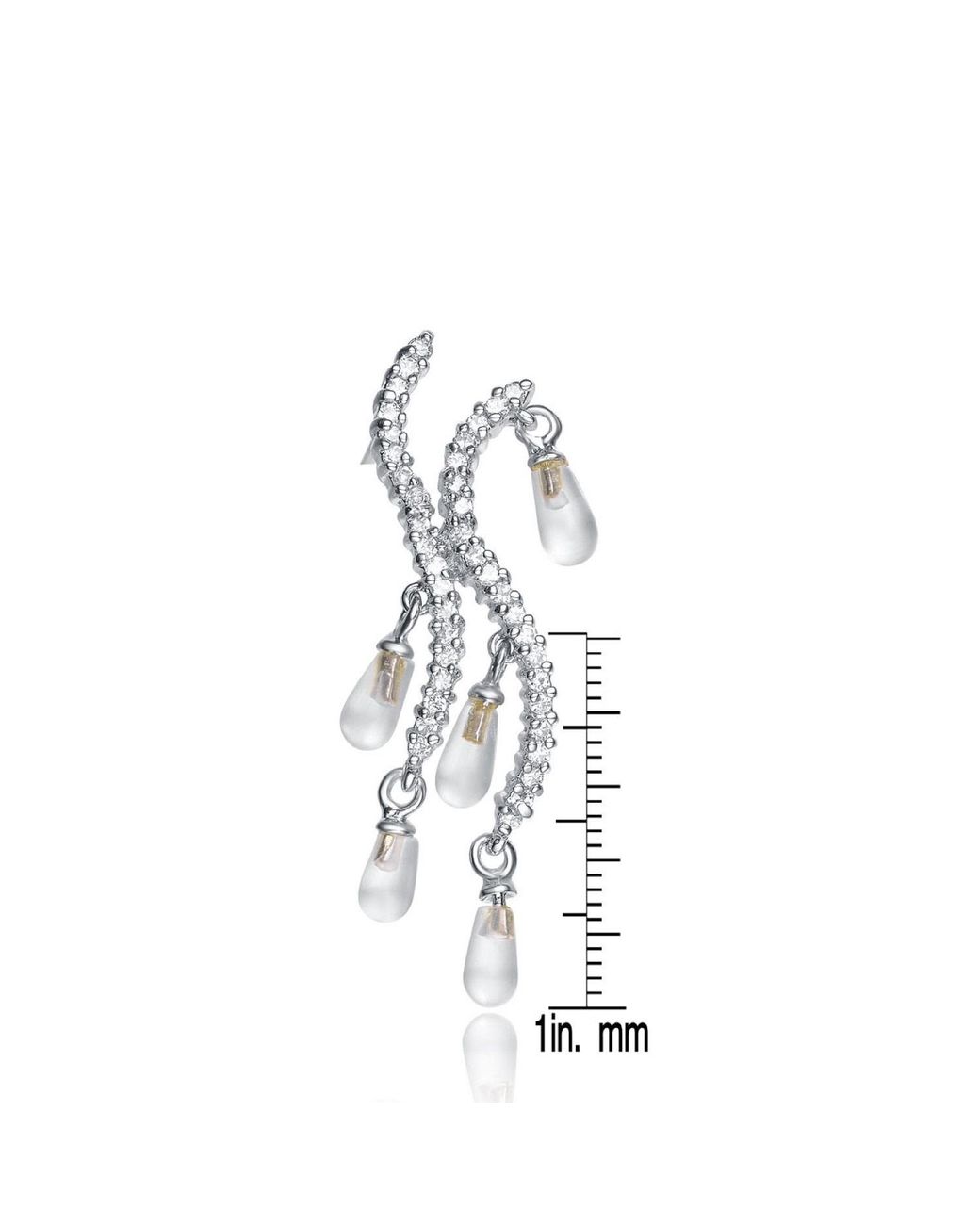 Genevive Jewelry Metallic Sterling Cubic Zirconia Scribble Earrings