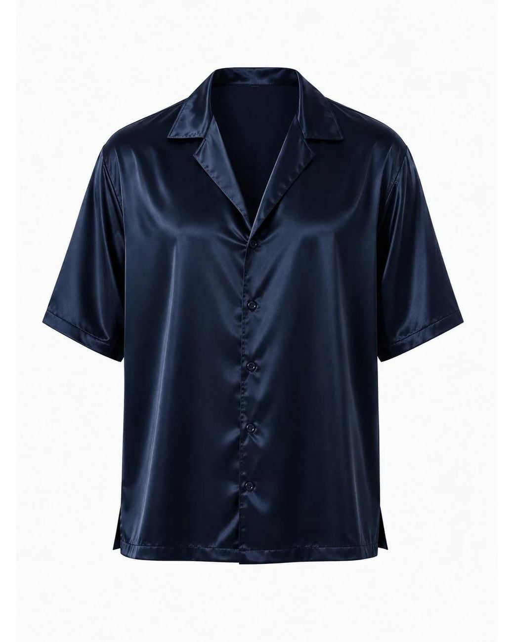 Hustle Blue Look Twice Satin-Shirt for men