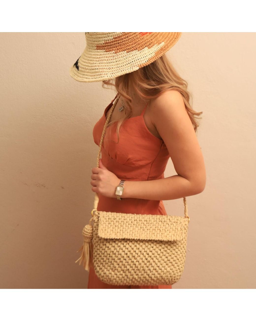 Springmoonatelier Natural Neutrals Raffia Cream Bag Athena