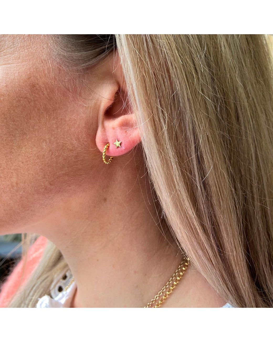 Auree Jewellery Metallic Alhambra Micro Twisted Gold Vermeil Hoop Earrings