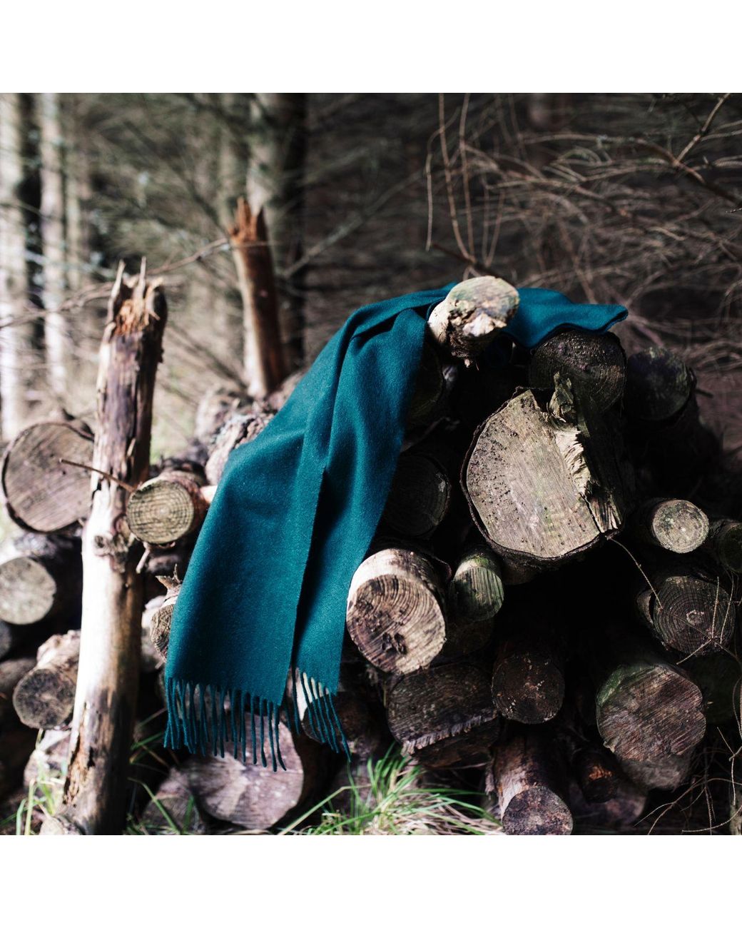 Kinalba Green Oban Forest Cashmere Scarf for men