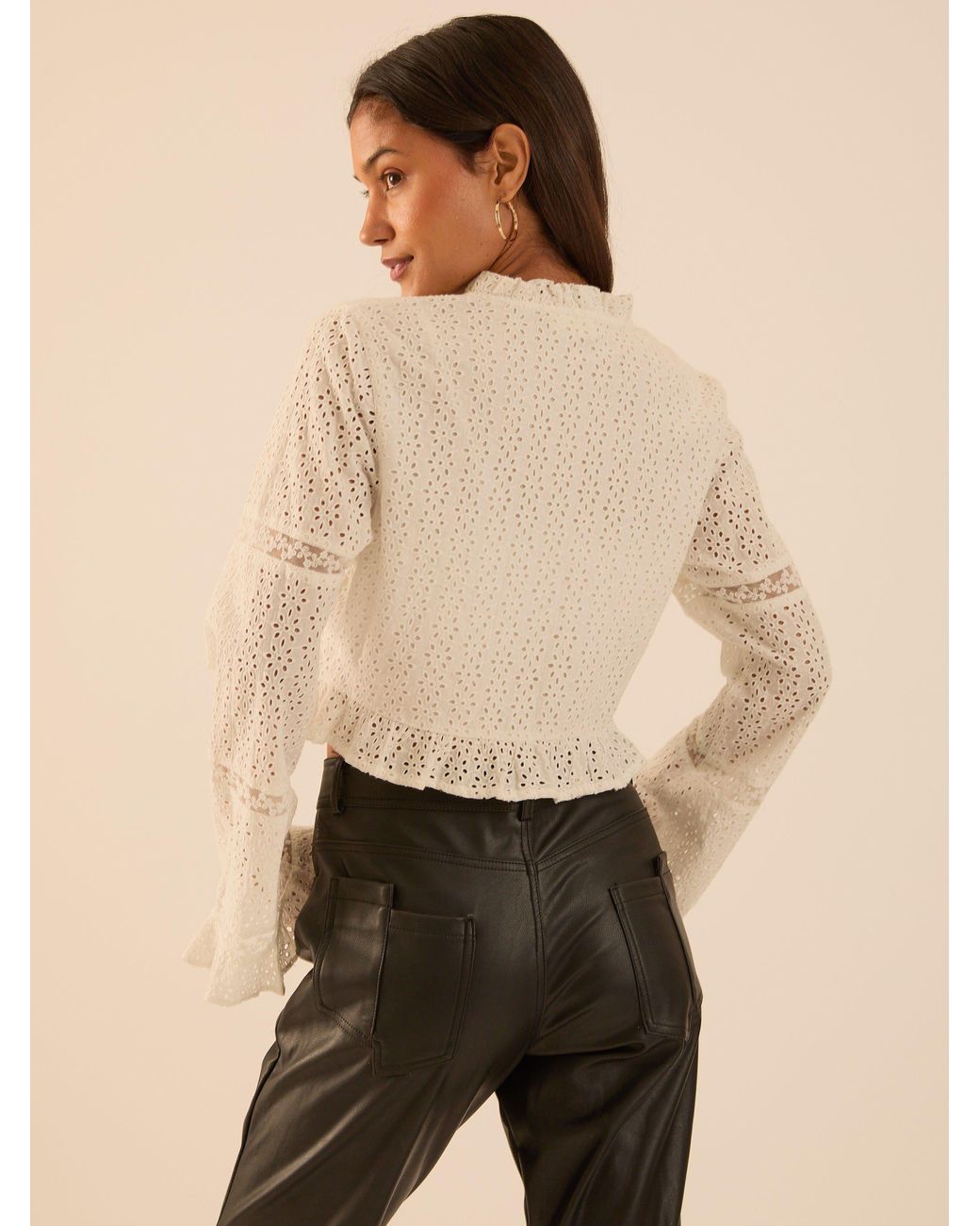 Rose & Nancy White Abi Ivory Lace Broderie Blouse
