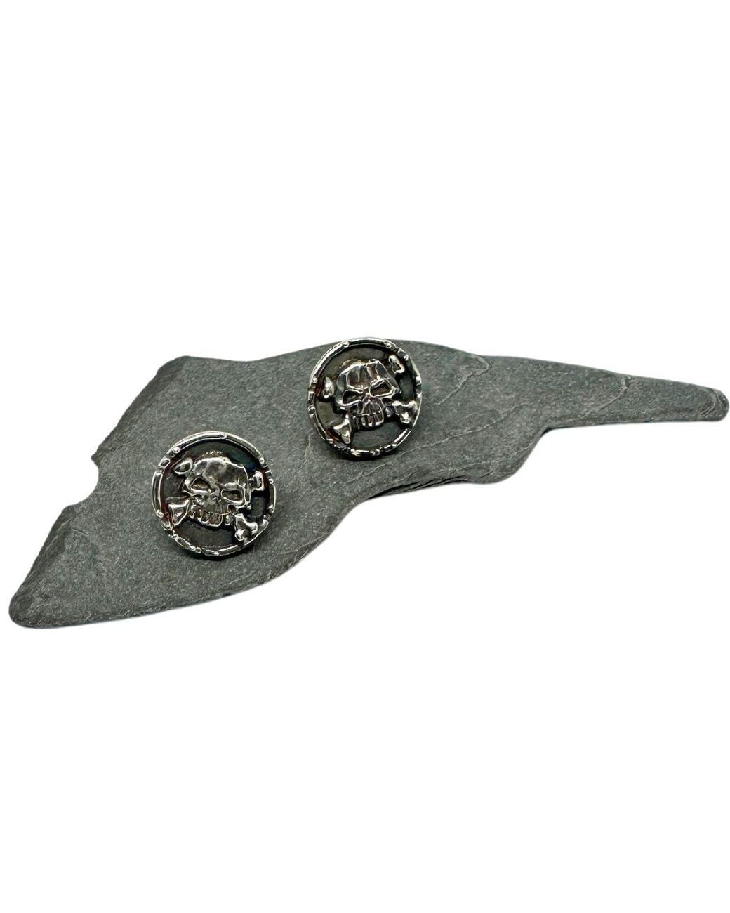 Tg-Jewellery by Tamara Gervasio Black Medaglie Skull Bones Stud Earring – Sterling