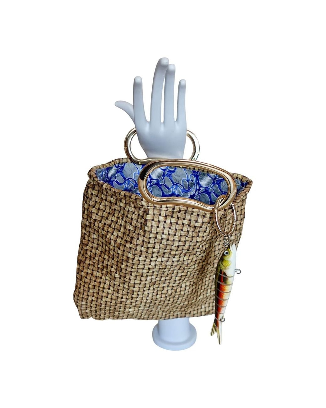 Romer Millinery Metallic Neutrals Morphy Moldable Mini Fishing Panier Clutch Gar