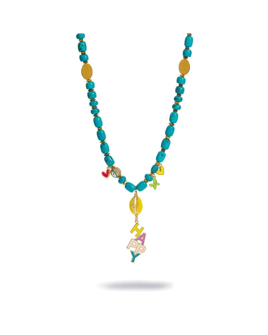 Ebru Jewelry Metallic Color Me Happy Beaded Charm Necklace