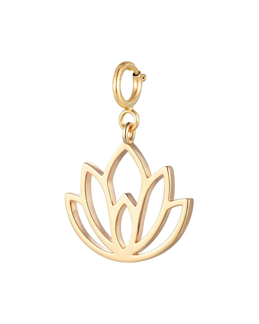 Larisa Beaumont Metallic Lotus Charm – 14K Solid Flower Pendant