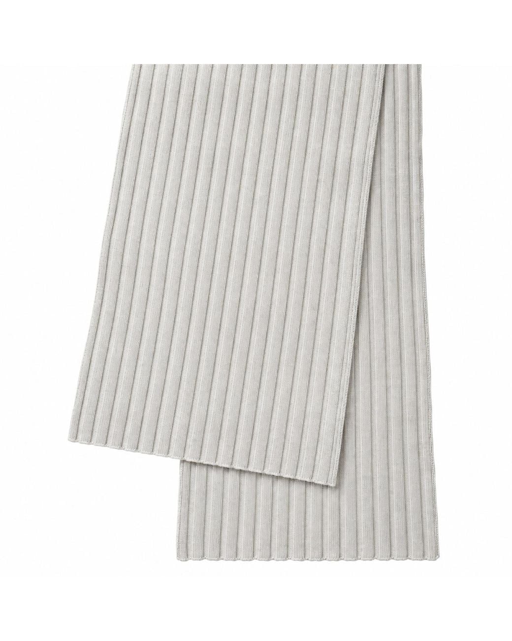 SEREN LONDON Gray Neutrals Ribbed Wool Scarf