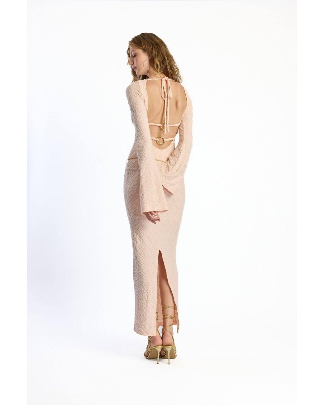 No'design Pink Serene Backless Maxi Dress