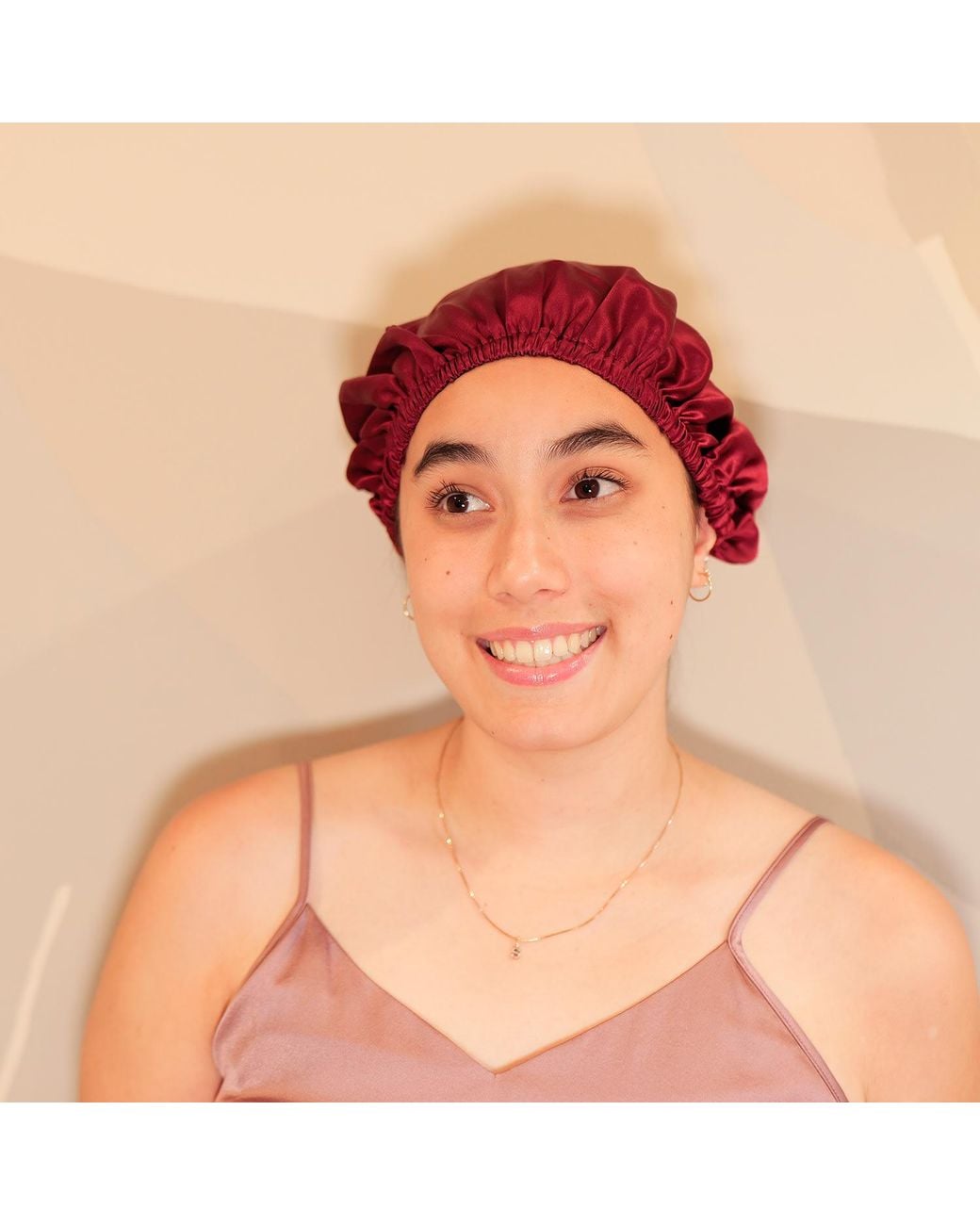 Soft Strokes Silk Red Pure Mulberry Silk Sangria Hair Bonnet