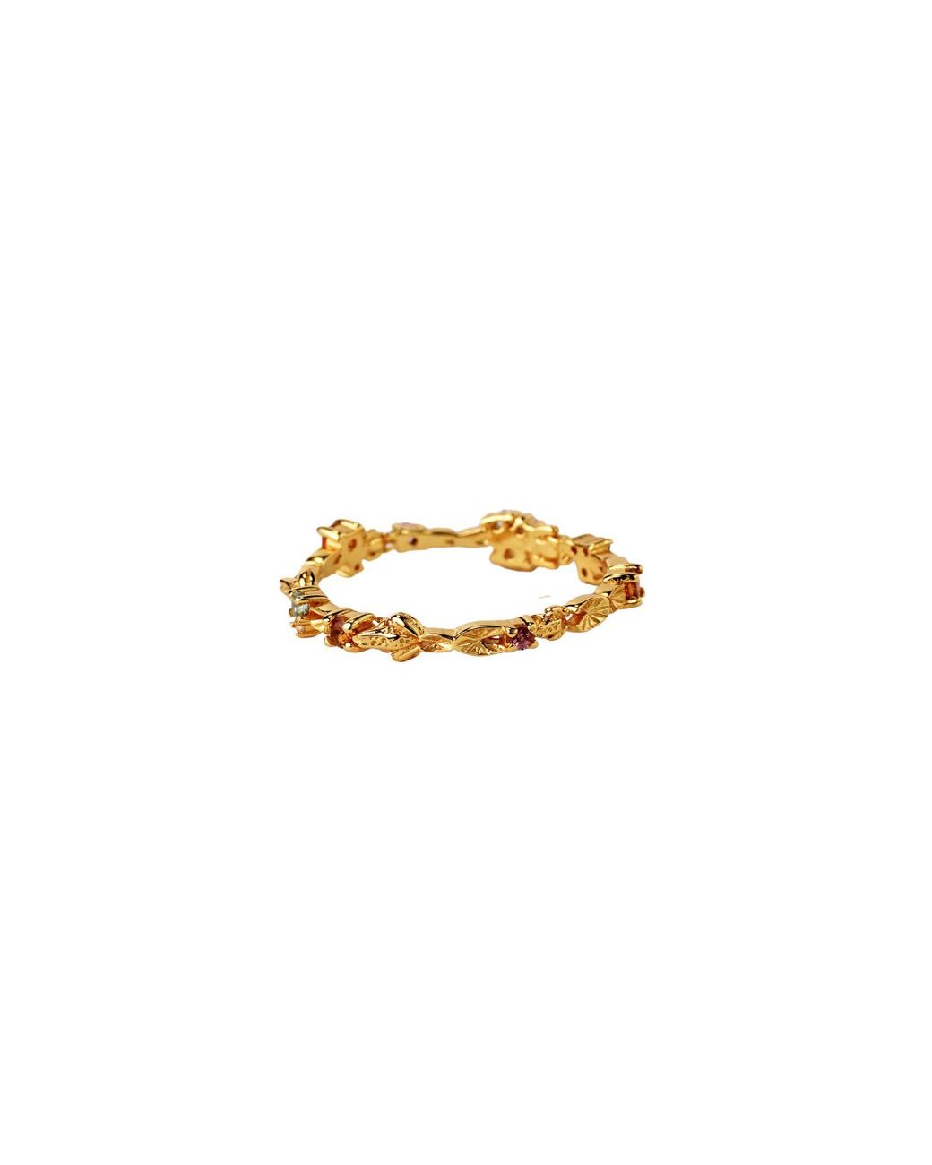 NASI SILVER Metallic Eternity Lilypad & Frog Ring- Sunrise Edition