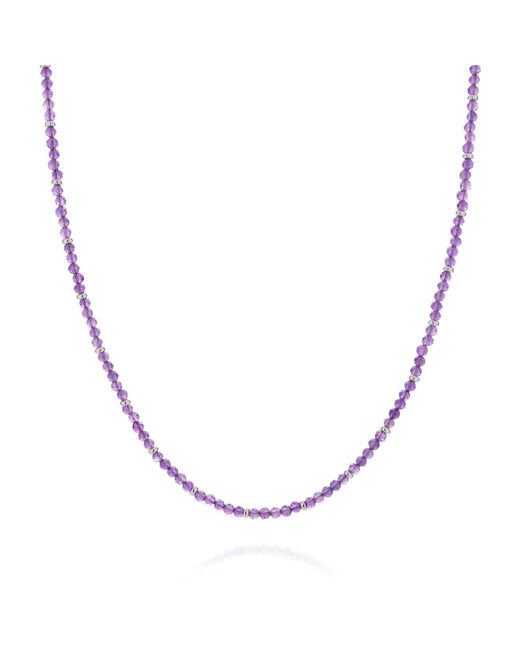 Nellou Jewellery Metallic Amethyst February Birthstone Orbit Necklace