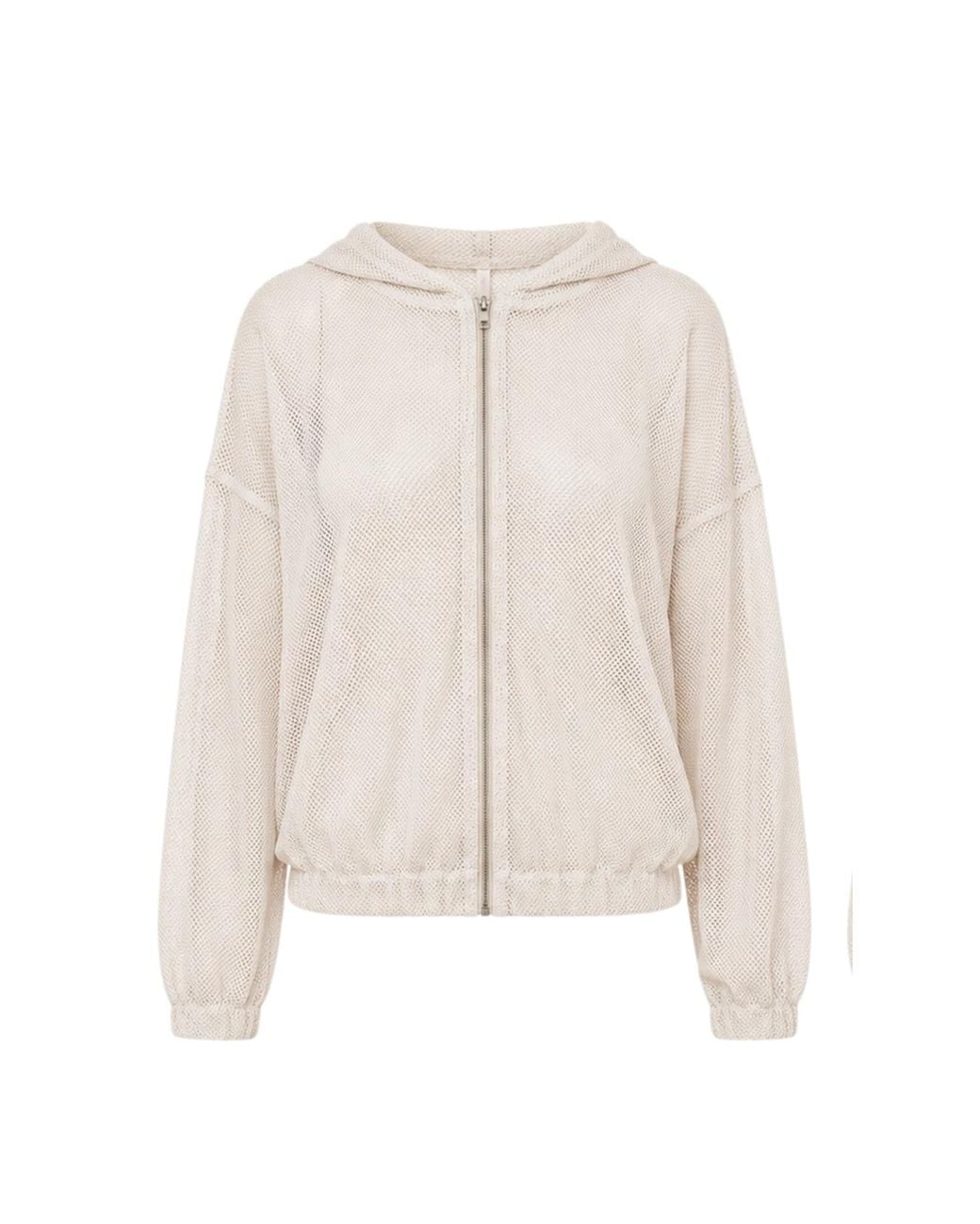 Oh!Zuza Natural Neutrals Echo Mesh Zip Hoodie