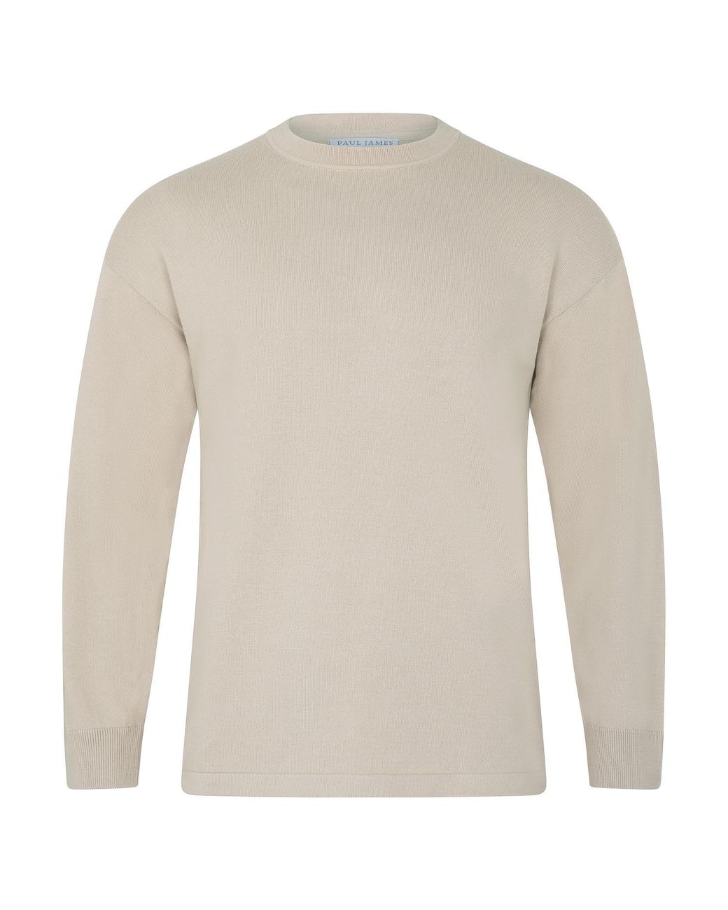Paul James Knitwear Gray Neutrals Lightweight Cotton Ollie Oversized Knitted Top for men