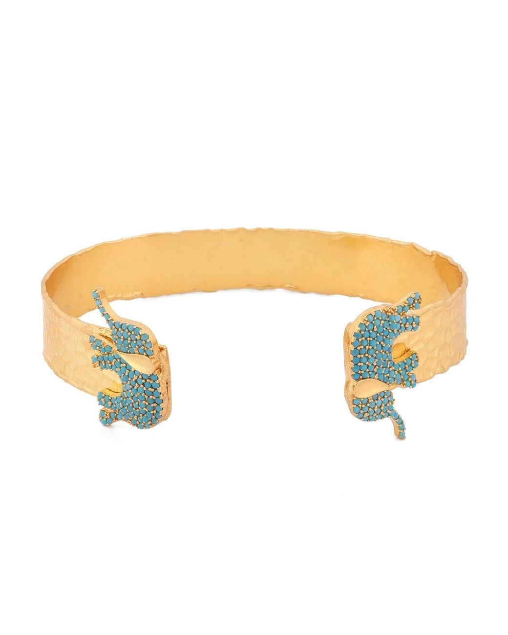 Ebru Jewelry Metallic Guardian Elephant Cuff Bracelet