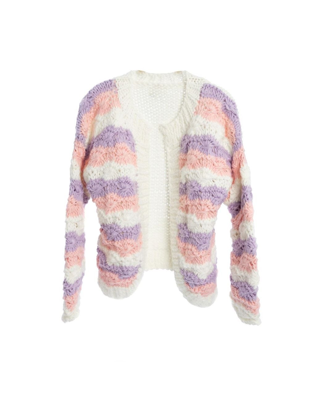 Saachi Pink Scallop Pastel Knitted Cardigan