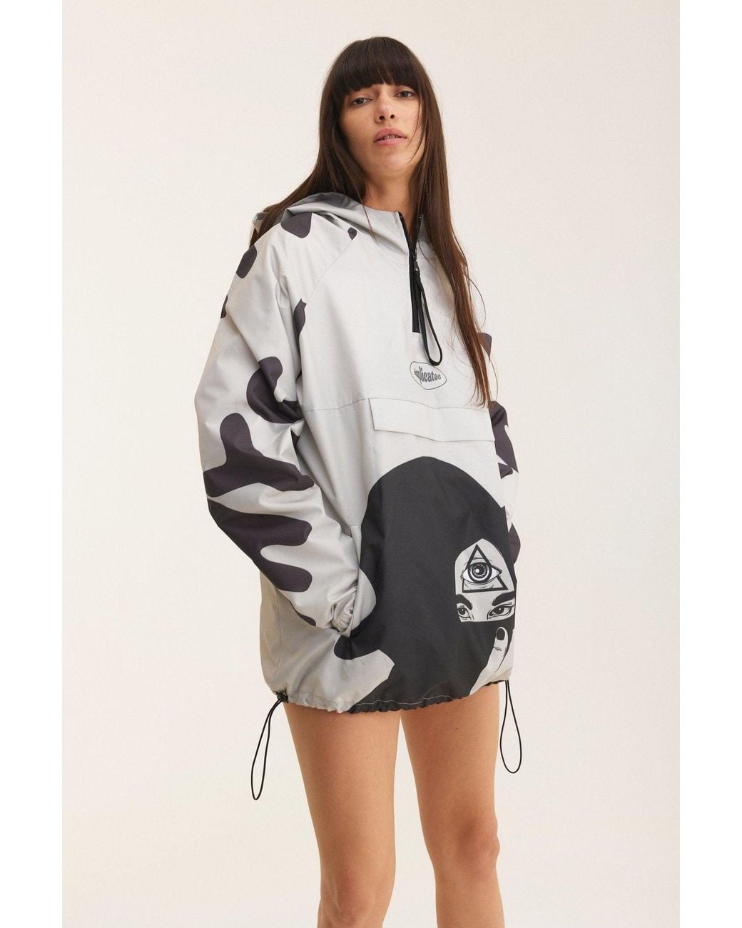 mysimplicated Multicolor Water Repellent Windbreaker Third Eye Design W