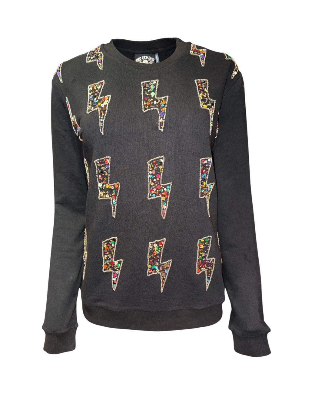Any Old Iron Black Beaded Electric Lightning Sweatshirt for men