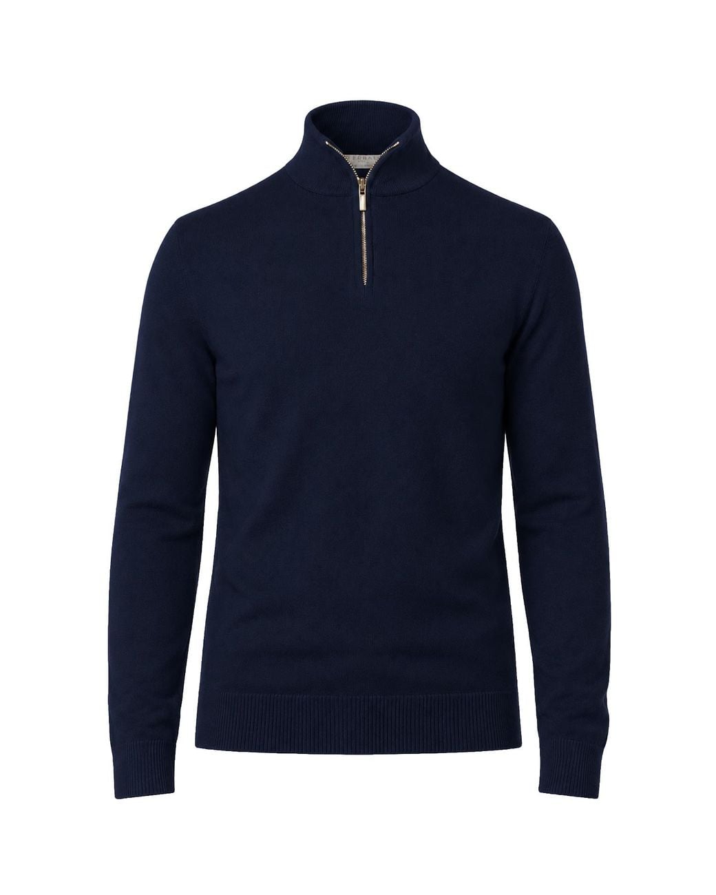 SEREN LONDON Blue Half Zip Wool Jumper for men