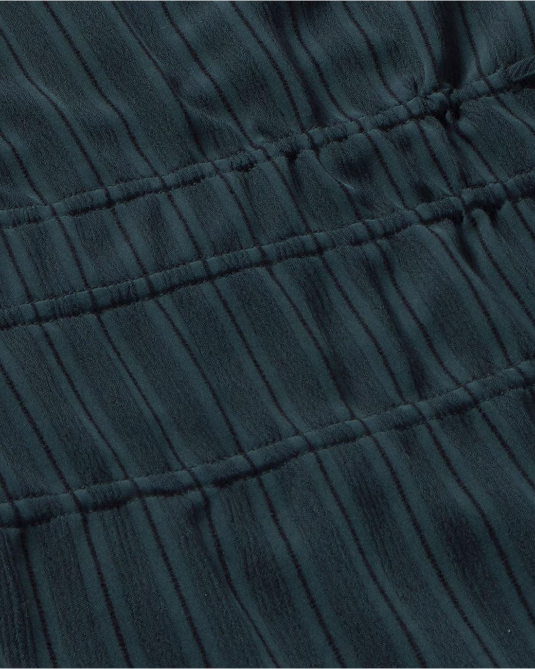 Thinking Mu Blue Striped Ruffled Ecovero Devin Blouse