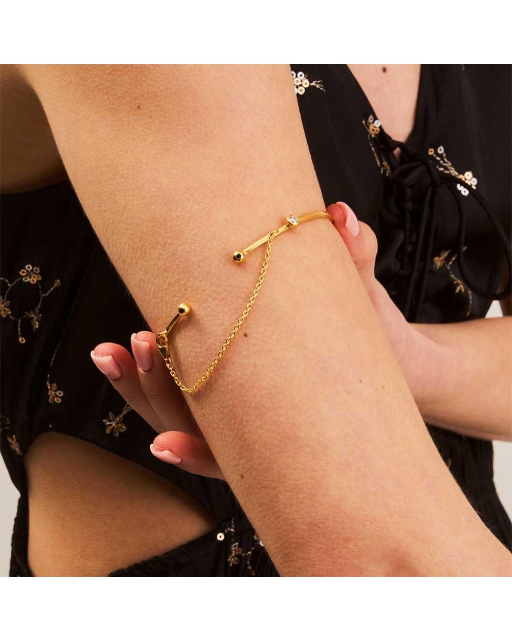 Moon London Metallic Issi Gemstone Vermeil Arm Cuff