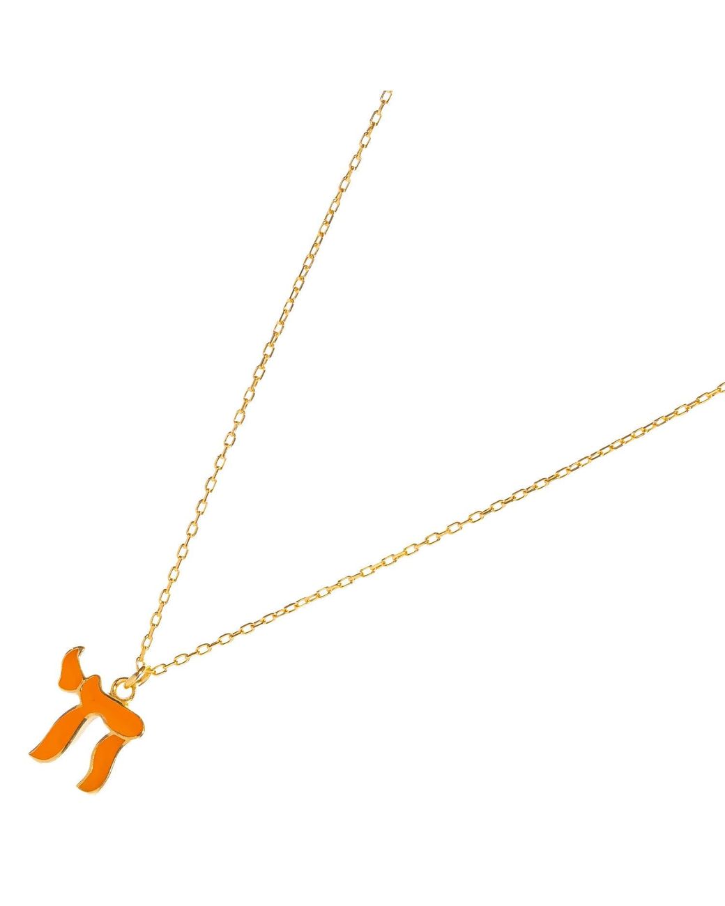 Ebru Jewelry Metallic Chai Symbol Pendant Necklace